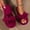 Red, variant on uublik Comfy Fuzzy Slippers for Women Open Toe Memory Foam House Shoes Indoor Outdoor Non Slip House Slides, Pink