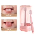 thumbnail image 4 of Cepillo de infantil de 2 piezas con limpiador de lengua limpia, de silicona suave antideslizante para bebés recién nacidos de Rosa Sunnimix Limpiador de lengua, 4 of 8