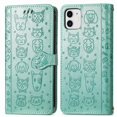 thumbnail image 1 of Funda Cartera FOXDOCK para iPhone 12 Mini , Flip PU con Relieve de Gatos y Perros, Tarjetero y Soporte, 1 of 6