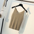 thumbnail image 2 of Korean Version Women's Sexy V Neck Silk Knit Vest Summer Slim Sleeveless Tank Undershirt Casual Comfortable Fashionable Lightweight, 2 of 2