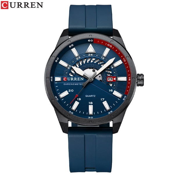 Reloj Curren 8421 para hombre gris con pulsera de silicona
