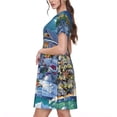 thumbnail image 2 of Xecao Arbre de Noël pour Femmes Robe Midi à Manches Courtes d'Été avec Poches Robe Décontractée Fluide T-Shirt Robe de Plage, 2 of 6