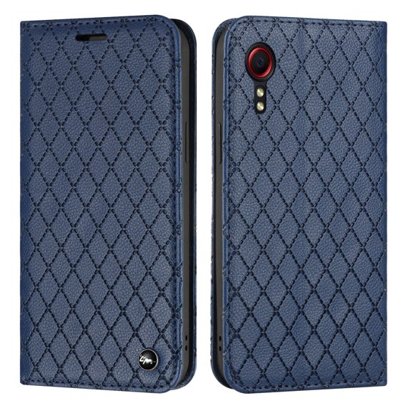 Wallet Case for Samsung Galaxy Xcover 5, Embossing Design PU Leather Shockproof Flip Cover with Magnetic Kickstand Card Slots for Samsung Galaxy Xcover 5 (5.3 Inch),Blue