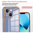 thumbnail image 3 of Compatible iPhone 13 6.1" 2021 Purple Case, Luxury Plating Love Heart Women's Soft TPU Shockproof Camera Case for iPhone 13 case, 3 of 10