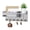 Gray, variant on Wood Wall With 6 Hooks And 7 Slots For Mail Keys Storage