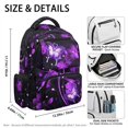thumbnail image 5 of HELLHERO Purple Butterfly Floral School Backpacks with Multi-Pockets Multiple Pockets Travel Ruckpack, Side Pockets 17 Inch School Bag for Middle School Elementary, 5 of 8