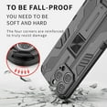 thumbnail image 3 of Feishell Hybrid Armor Rugged Case for iPhone 16 Pro Max,Support Magnetic Car Mount,Military Grade Drop Protection Hidden Kickstand Rugged Non-Slip Durable Phone Case for iPhone 16 Pro Max,Red, 3 of 13