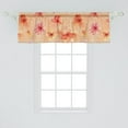 thumbnail image 2 of Floral Design Window Valance, Delicate Flowers Vintage Pattern Watercolor on Brush Strokes Back, Curtain Valance for Kitchen Bedroom with Rod Pocket, 54" X 18", Dark Coral Pale Peach, by Ambesonne, 2 of 2