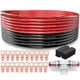 thumbnail image 1 of Cable De Calibre 8 (25 Pies Cada Uno, Negro/Rojo) Aluminio Revestido De Cobre Cca 60A Agu Portafusibles 20 Conectores De Terminales De Lengüetas Y Tubo Termorretráctil 2:1 Para Cable De Tierra De Ampl, 1 of 5