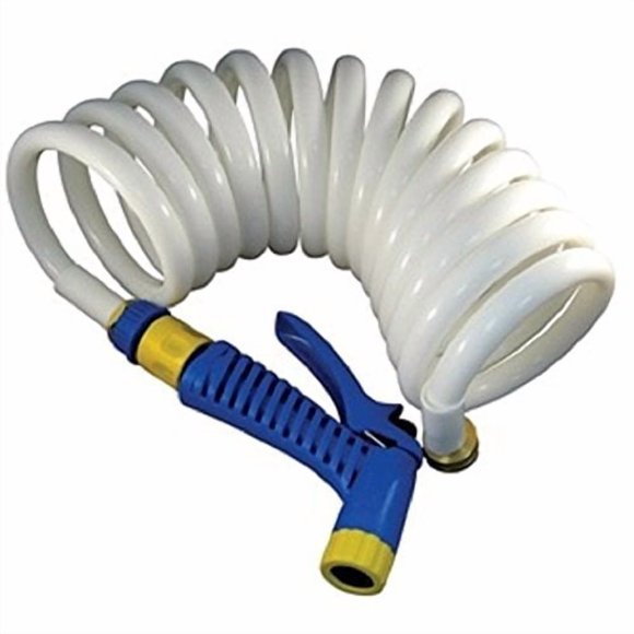 Manguera de lavado para barco Marpac 1/2" x 7,5 m en espiral con boquilla