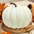 thumbnail image 4 of Artificial Pumpkin Decoration,7.87 Inch Harvest Decorative Pumpkin,Fake Halloween Pumpkin,Small Fake Pumpkin,Realistic Vegetable Ornament Pumpkins for Halloween, Fall and Thanksgiving Decor,White, 4 of 6