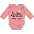 thumbnail image 3 of Inktastic Grandma and Grandpa Love Me Granddaughter Butterfly Girls Long Sleeve Baby Bodysuit, 3 of 5