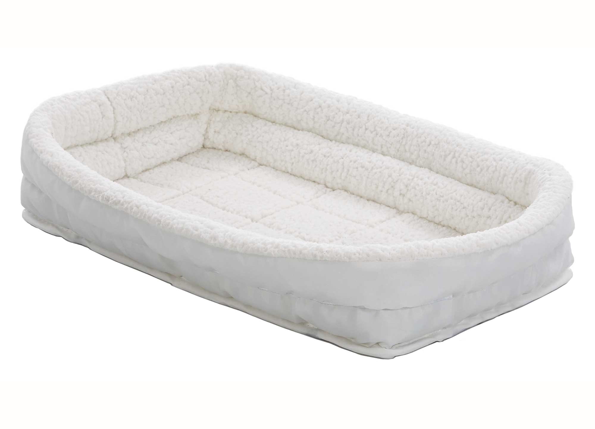 Midwest Homes for Pets QuietTime Double Bolster Dog Bed & Crate Mat White, 54 Inch