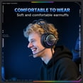 thumbnail image 5 of ONIKUMA Wired Gaming Headset, RGB Lighting, Dual Head Beam, Memory Foam Earmuffs, Flexible Mic, 50mm Bass Speakers, 3.5mm USB Interface, Black, 5 of 14