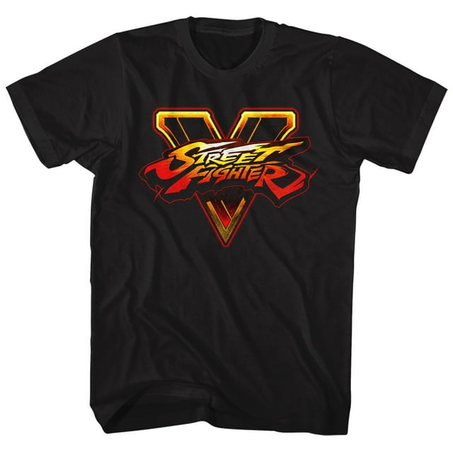 Street Fighter T-Shirt Adulte Noir avec Logo Arcade de Jeu Vidéo Arts Martiaux