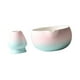 thumbnail image 5 of Cuenco tradicional para matcha y soporte para batidor, suministros para la ceremonia del té, cuenco de cerámica para Gradiente rosa, 5 of 9