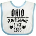 thumbnail image 3 of Inktastic Ohio Awesome Since 1803 Boys or Girls Baby Bib, 3 of 4