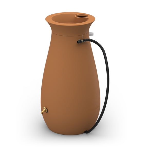 Algreen Cascata Rain Barrel, 65 Gallon, Terracotta Resin