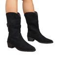 thumbnail image 2 of Willtoo Faux Suede Cowboy Boots for Women Pointed Toe Mid-Calf Western Boots Chunky Heel Cowgirl Booties Dressy Pull on Wide Calf Fashion, 2 of 5