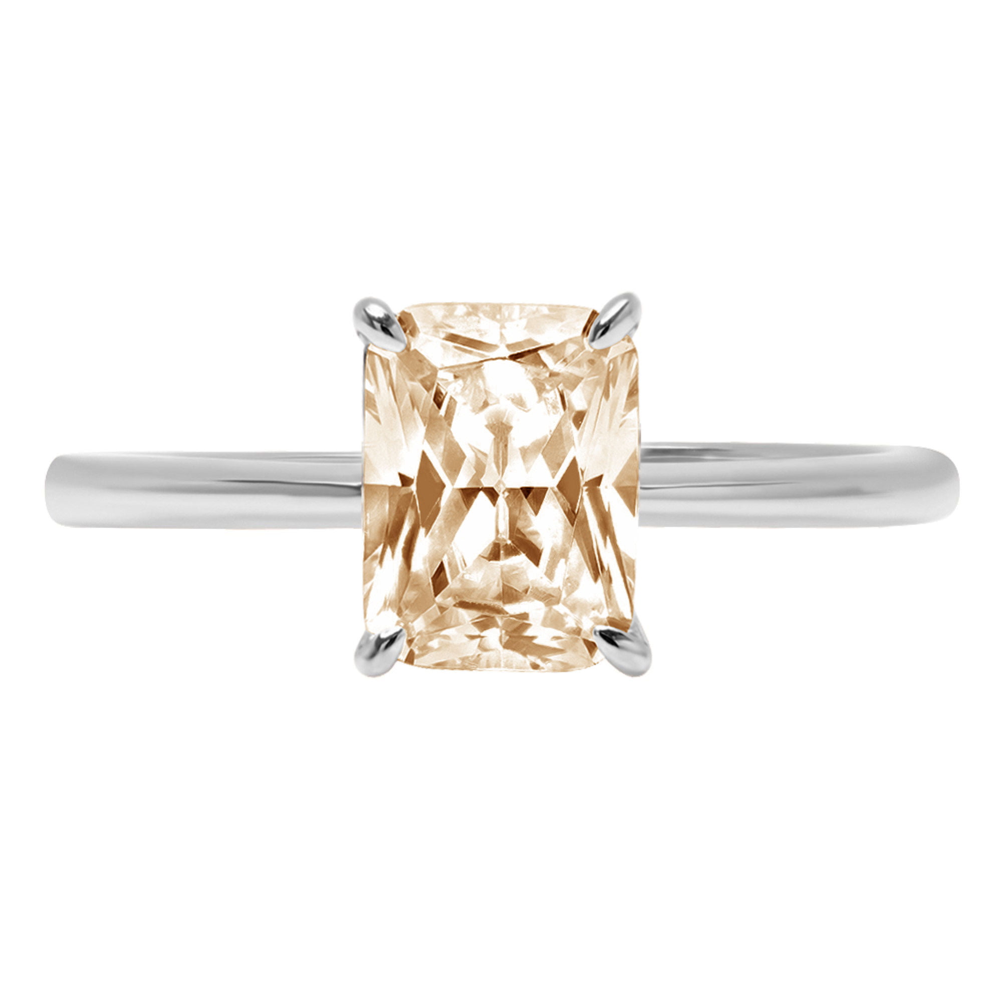 5CT Diamond Halo Wedding Engagement Ring 14k White Gold Finish Radiant Round Cut