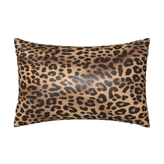 Satin Pillowcase 20x30in For Hair And Skin Soft Silky Blend Pillow Case With Hidden Zipper For Bedroom Or Sofa Leopard Skin Print Style Darkgreen1_4