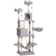 thumbnail image 1 of Large Light Grey Cat Tree - 81" Multi-Level Condo Tower w/ Scratching Posts, Beds & Hammocks for Living Room, Bedroom & Play., 1 of 7