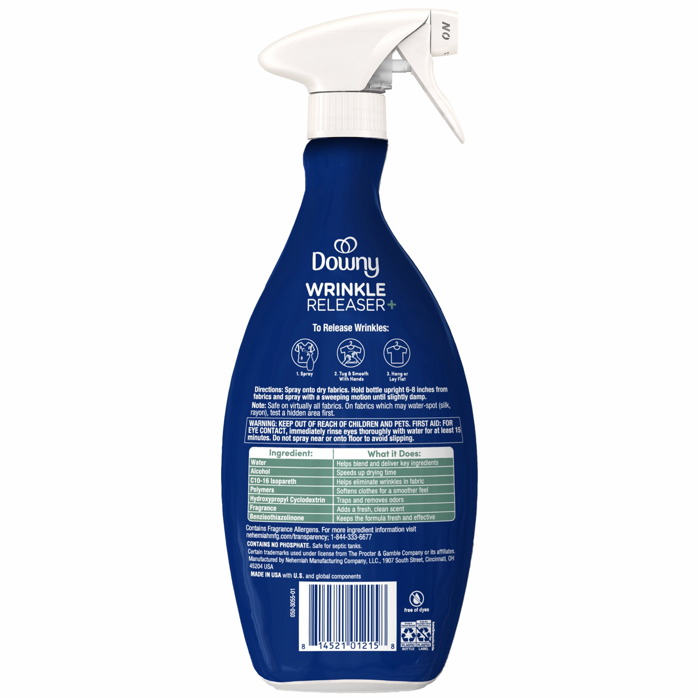 Downy Wrinkle Releaser, Crisp Linen Scent, Fabric Refresher Spray, 33.8 fl oz