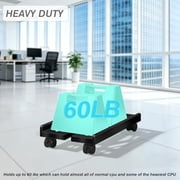PC Stand, Mobile CPU Stand for Floor, Adjustable CPU Rolling Stand, Under Desk Computer Tower Stand, Computer Mobile Cart Holder with Locking Caster Wheels PC Tower Stand for Home and Office - Black