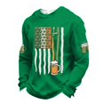 thumbnail image 4 of IWRICH Men's St. Patrick's Day T Shirt Waffle Crew Neck Sweatshirt Shamrock Long Sleeve Tees 02-Green XXXXL, 4 of 4