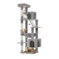 thumbnail image 7 of Demi Bonn 71" Large Cat Tree Tower for Indoor Cats, Multi-Level Cat Tree House with Padded Perches, Scratcher, Hammock, 2 Cozy Cat Condos and Scratching Posts, Gray, 7 of 7