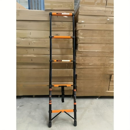 Heavy-Duty Multifunctional Carbon Steel Telescopic Ladder, Retractable & Portable, Practical Step Ladder for Household & Building Use, Sturdy & Convenient