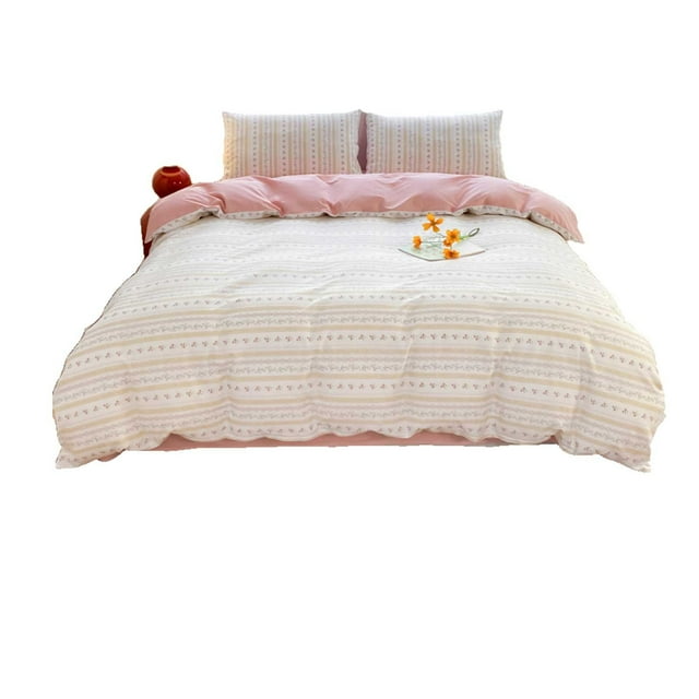 TIMIFIS Bed Sheets Bed Four Piece Gift Set Home Textile Sanding Four Piece Dense Flower Pattern On Cloth Style180x220cm