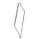 thumbnail image 3 of Pair of Stainless Steel Square Linear Earrings Square Large Hoop Earrings Large Plain Square Hinged Hinge Hoop Earrings Women's (Silver), 3 of 3