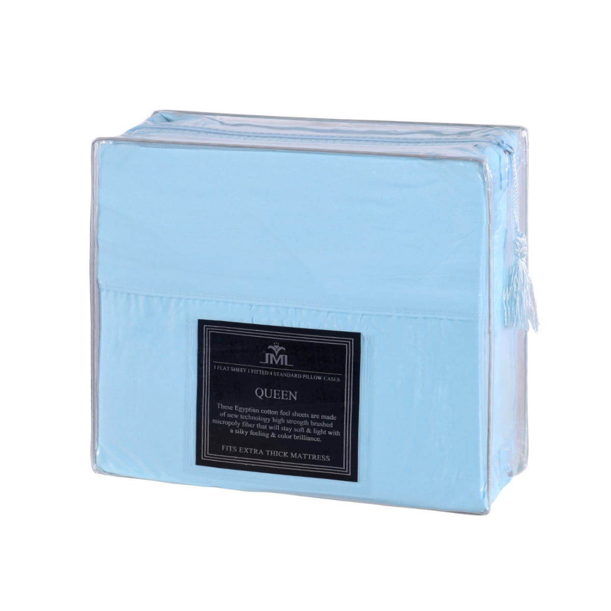 JML Bedding Full Bed Sheets Set - 6 Piece Bedding - Brushed Microfiber 100% Polyester - Shrinkage and Fade Resistant - Easy Care (Full, Light Blue)