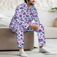 thumbnail image 7 of Naloa crystal Skull record lips Men’s Pajamas Set - Long Sleeve Button Down Sleep Shirt and Pajama Bottoms Sleepwear Set-Medium, 7 of 7