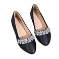 thumbnail image 3 of oqasdz Women's Casual Shoes Rhinestone Pointed Flat Dressy Shoes Comfort On Low Heel Party Evening Wedding Solid Color Ballet Shoes Summer Outdoor, 3 of 7