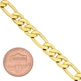 thumbnail image 2 of 7mm 14k Yellow Gold Plated Flat Figaro Chain Bracelet, 7 inches, 2 of 7