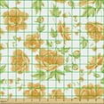 thumbnail image 2 of Flower Fabric by the Yard, Peony Bouquets Romantic Holiday Season Classic Old Days Floral Art, Decorative Upholstery Fabric for Chairs & Home Accents, Pale Orange Green White by Ambesonne, 2 of 5