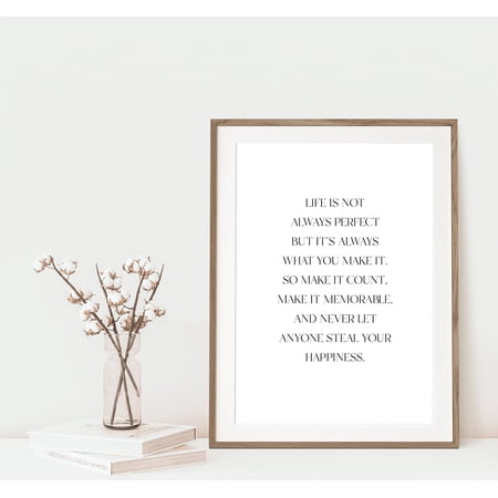 Life Is Not Always Perfect Print Inspirational Prints Motivational Quote Home Art Wall Decor Motivational Printsgift For Friend