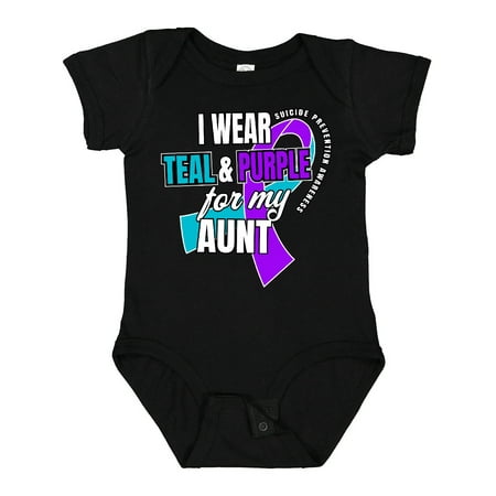 

Inktastic Suicide Prevention I Wear Teal and Purple for My Aunt Gift Baby Boy or Baby Girl Bodysuit