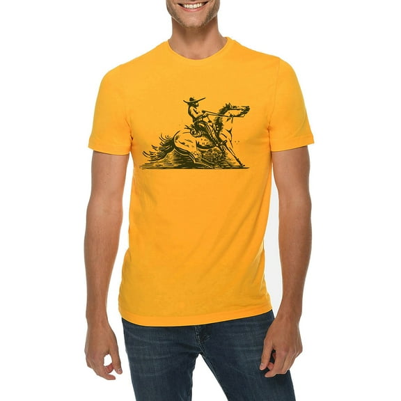 Plus Size Mexican Cowboy Graphic Design Deluxe Jersey T-Shirt - Taxi Gold XL