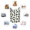 thumbnail image 4 of Balery Abstract Green Polka Dot Cesta de ropa redonda con asas, impermeable, independiente, para ropa, juguetes, dormitorio y familia-Small, 4 of 6