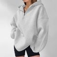 thumbnail image 6 of Womens Zip Up Hoodies Half Zip Pullover Fall Winter Oversized Workout Sweatshirts Y2k Zipper Jackets With Pockets,2XL, 6 of 8