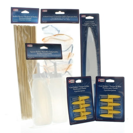 Necessities Set - 5 Item Picnic Serving & Food Prep Set Summer BBQ Tools Outdoor Event Necessities