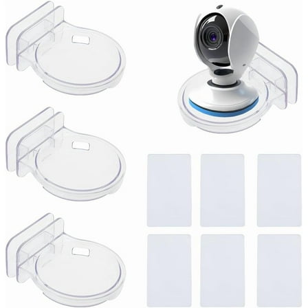 3Pcs Mini Acrylic Floating Shelves Round Wall Mounted Hanging Shelves Clear Adhesive Wall Display Stand DIY