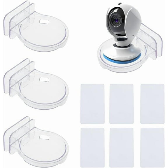 3Pcs Mini Acrylic Floating Shelves Round Wall Mounted Hanging Shelves Clear Adhesive Wall Display Stand DIY