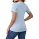 thumbnail image 3 of Camisetas de maternidad de manga corta de punto acanalado para mujeres, inspiradas en el Día de la Madre, para lactancia, en color azul cielo mediano, 3 of 6