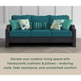 thumbnail image 3 of Textured Solid Teal Deep Seating Cushion Set, 3 of 8
