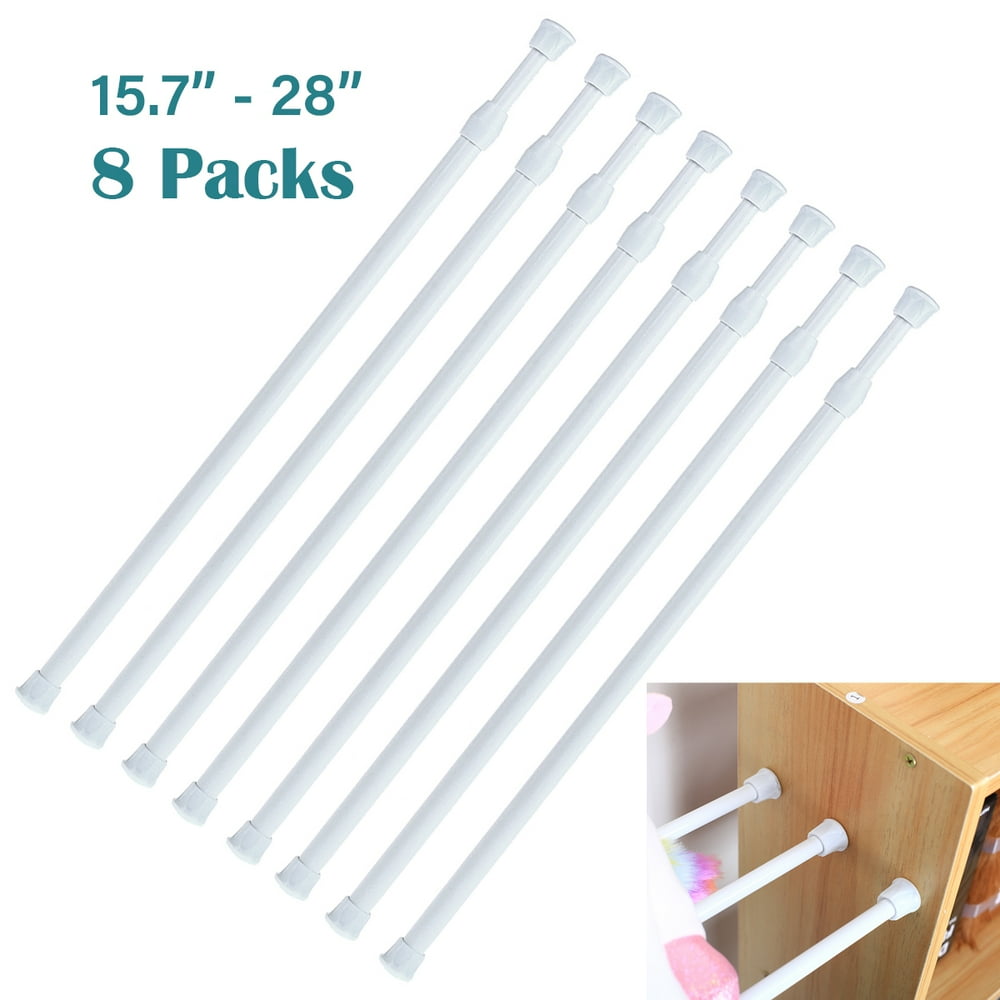 "Tension Rods 8 Pack Cupboard Bars Tensions Rod 15.7" to 28"(Approx