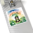 thumbnail image 4 of Happy St. Patrick’s Day Bernese Mountain Dog with Green Hat Shamrocks Rainbow Vinyl Sticker Berner Lover Gifts Waterproof Decal Art Decor - 03007, 4 of 5
